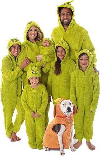 The Grinch Matching Family & Dog Costume Pajama Sherpa Suit