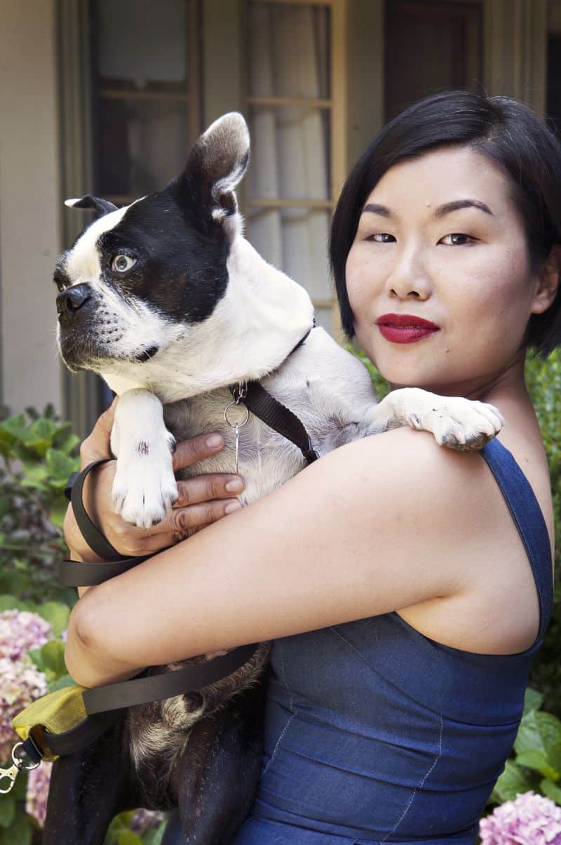 Lili Chin holds Boogie.
