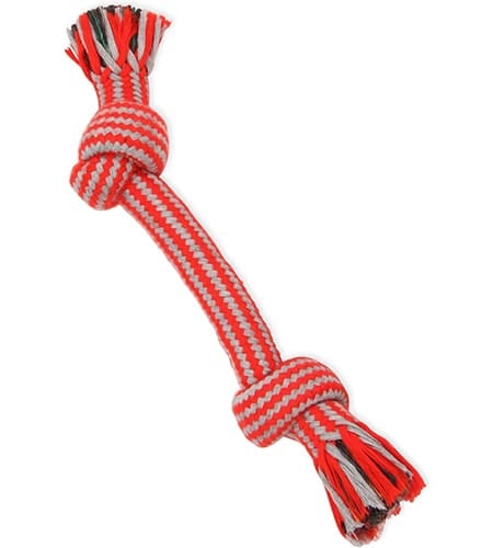 orange and gray striped rope toy for Boston Terriers