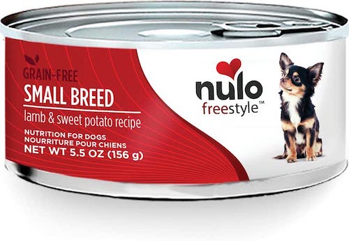 Red and white can of Nulo puppy food