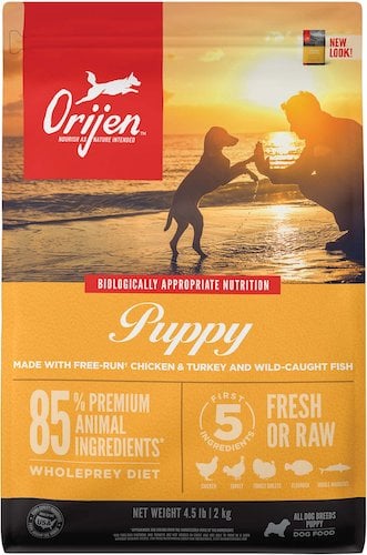Orijen dry food bags for puppies