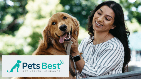 Pets Best pet insurance image of dog and woman