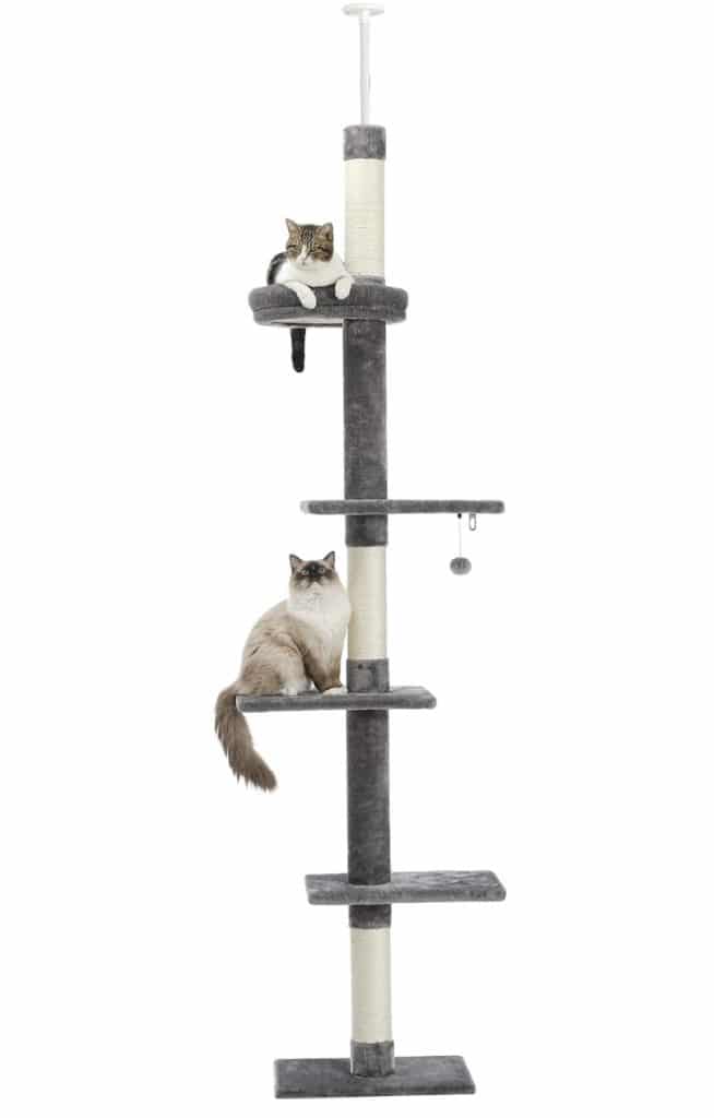 PETEPELA Adjustable Floor to Ceiling 5-Tier Cat Tree