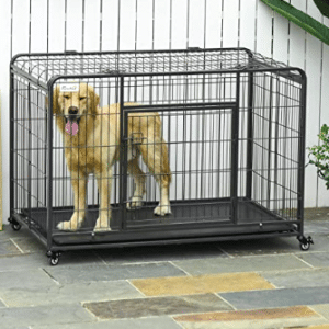 PawHut Large Metal Foldable Dog Crate