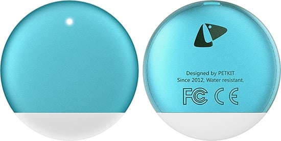 blue Petkit activity tracker front and back view