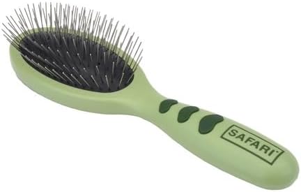 Green and black pin brush for dogs. 
