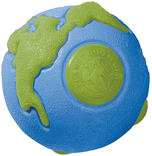 green and blue globe-shaped ball toy