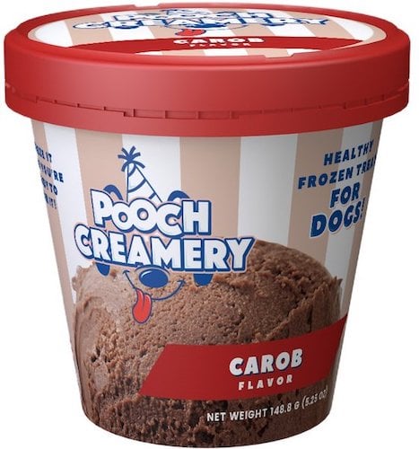 Pooch Creamery carob dog ice cream container
