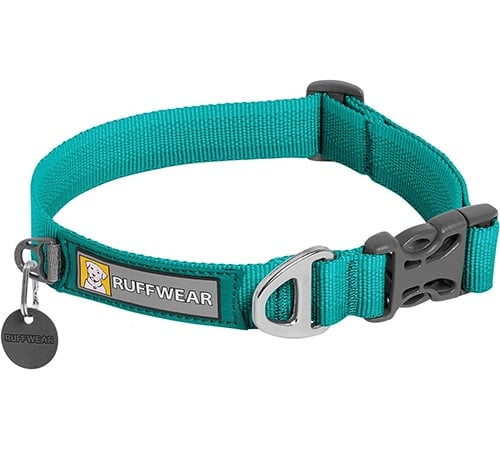 Ruffwear dog collar in teal