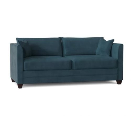 Sarah 77'' Flared Arm Sofa Bed with Reversible Cushions in teal