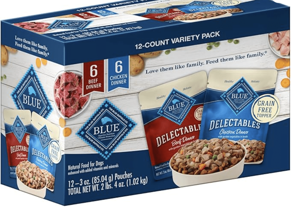 Blue buffalo delectables wet dog food topper