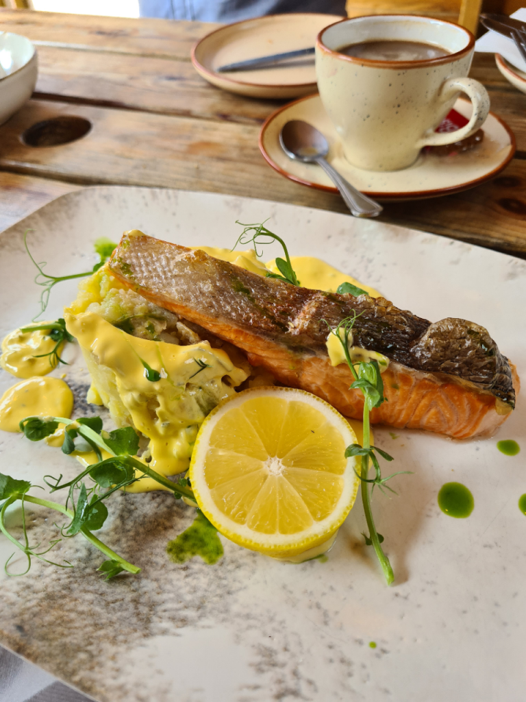 Salmon dish at The Drovers Arms