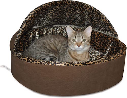 Thermo Kitty Deluxe Hooded Leopard Bed