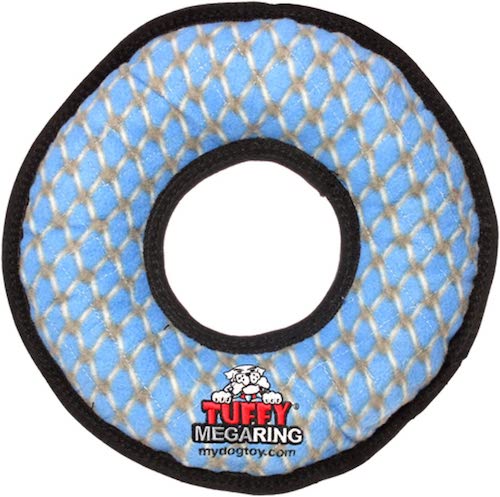 light blue plush indestructible ring toy