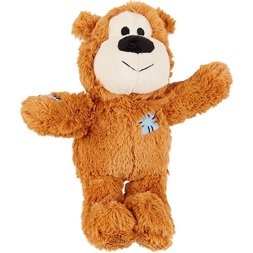 Kong bear stuffie dog toy for Boston Terriers in brown