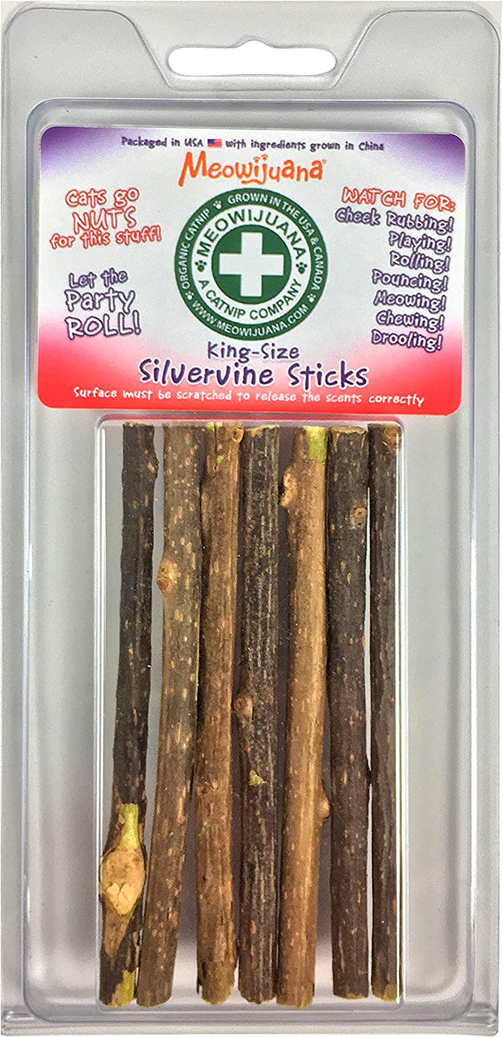 set of six silvervine sticks for cats 
