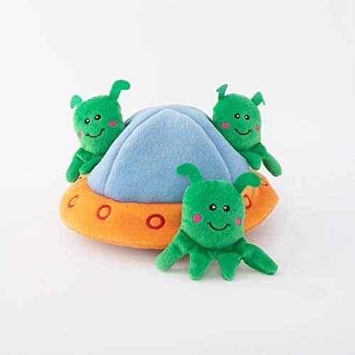 ZippyPaws Burrow Puppy Puzzle Toy Aliens in UFO