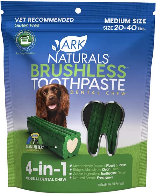 Ark Naturals brushless toothpaste dog dental chew