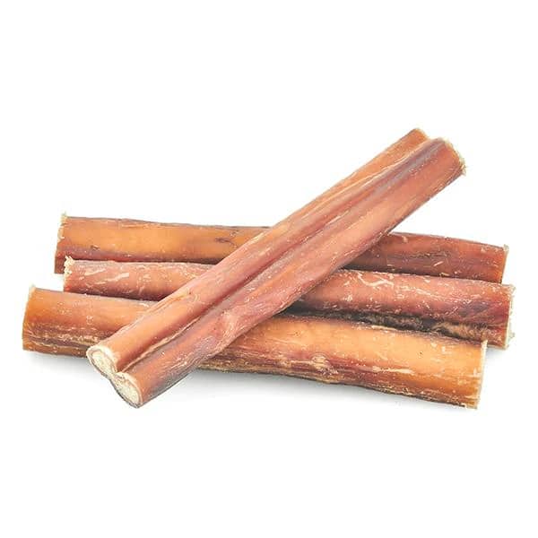 Pile of four bully stick chews