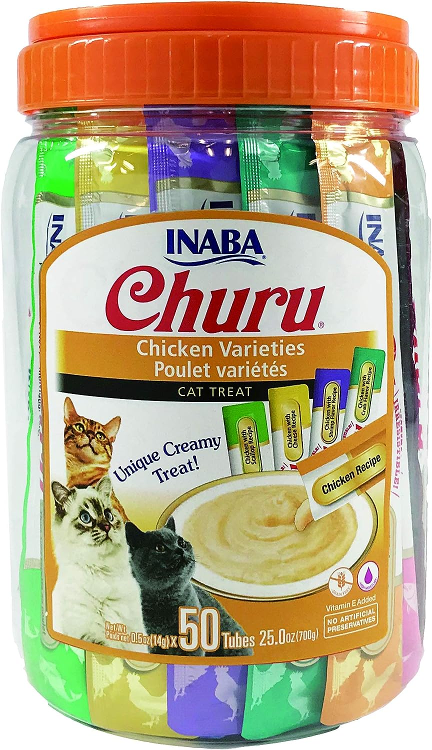 Clear jar of Churu tubes