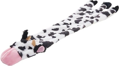 Skinneeez dog toy in cow variety