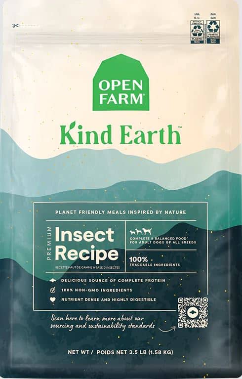 bag of Open Farm insect recipe dry dog food