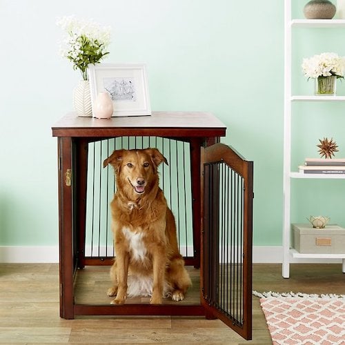 Merry Products dog crate end table and gate