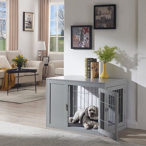 unipaws gray dog crate
