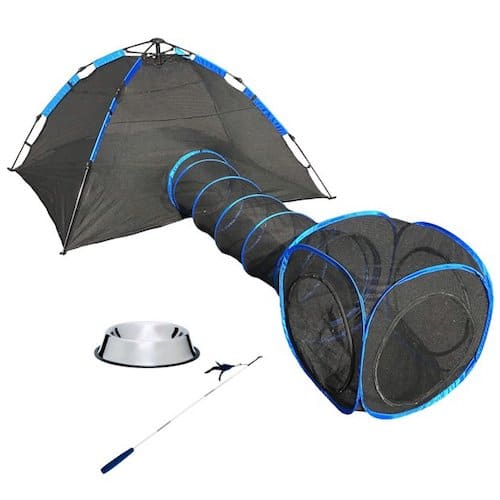 pet tent with tunnel and cube