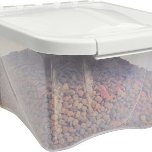 clear storage container with white lid