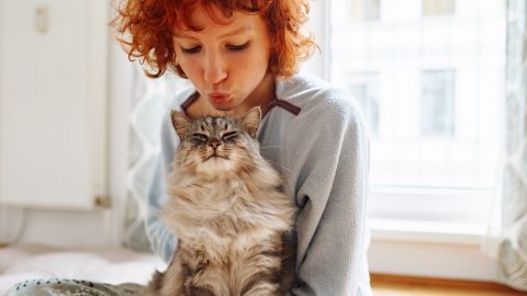 Pet parent with a cat living a long time