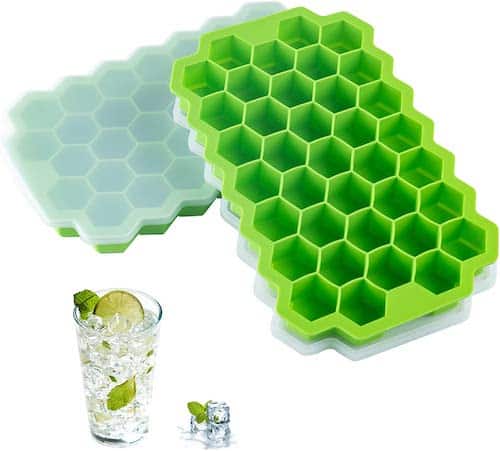 Lime green ice cube trays.