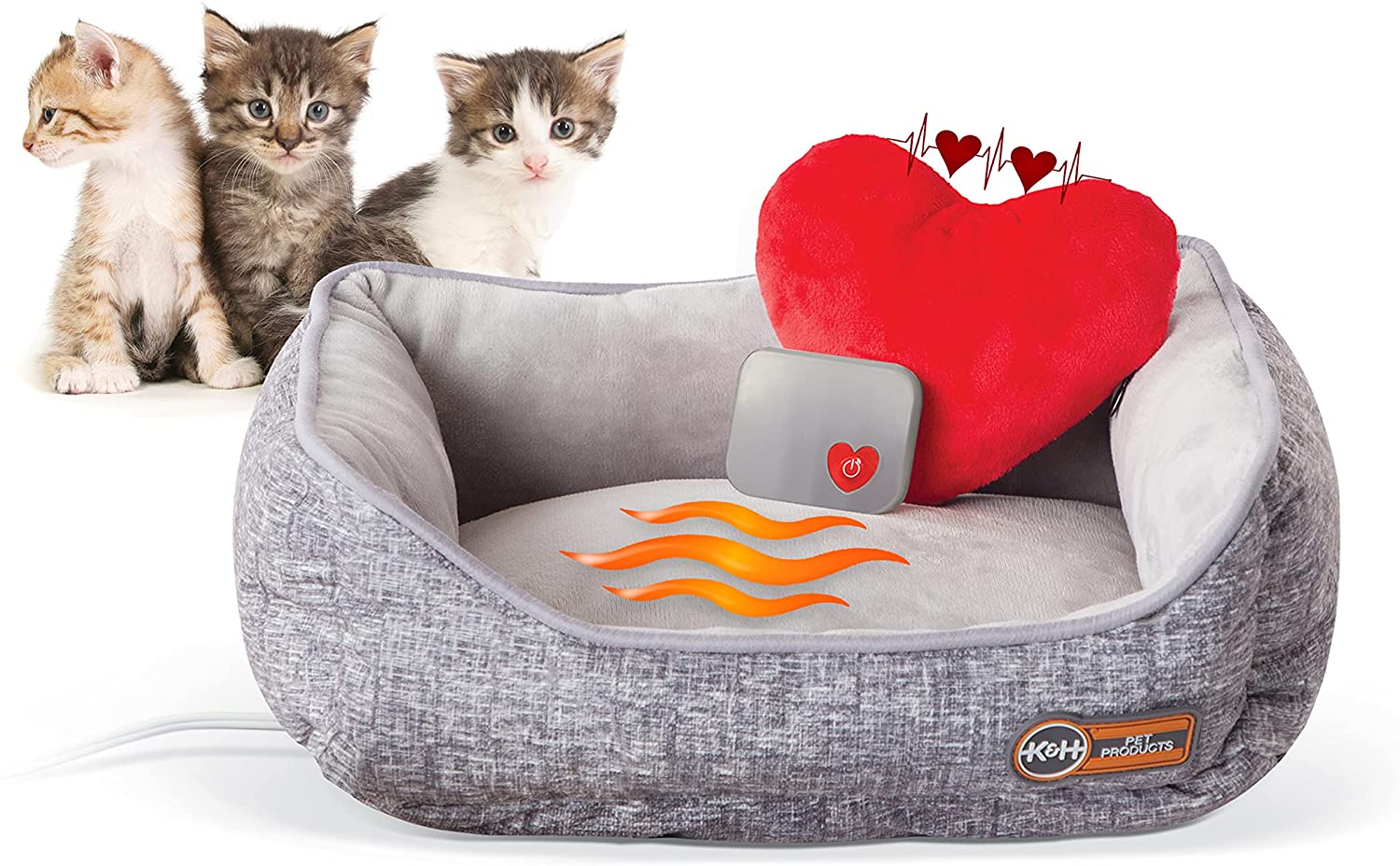 K&H Pet Products Mother’s Heartbeat Heated Kitten Bed