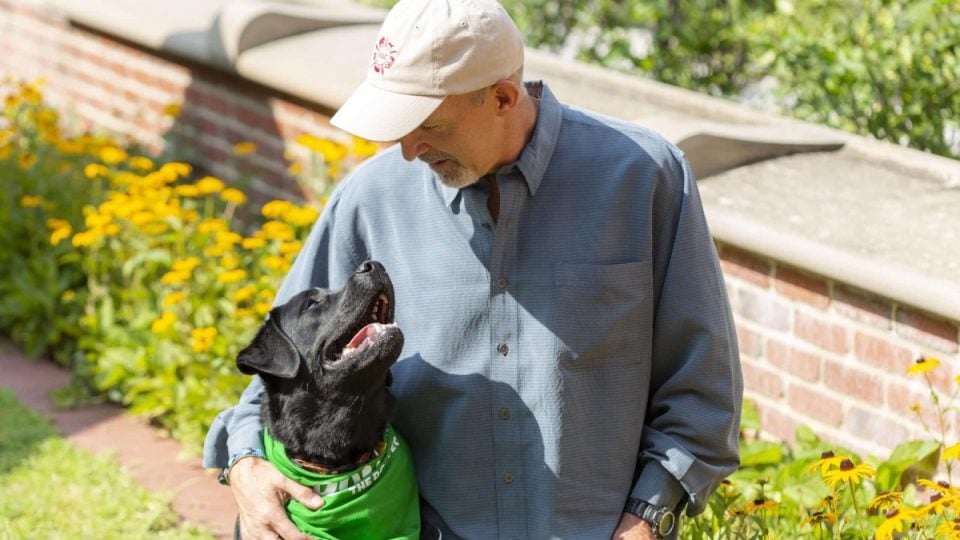 Professor Philip Tedeschi and his dog, Samara