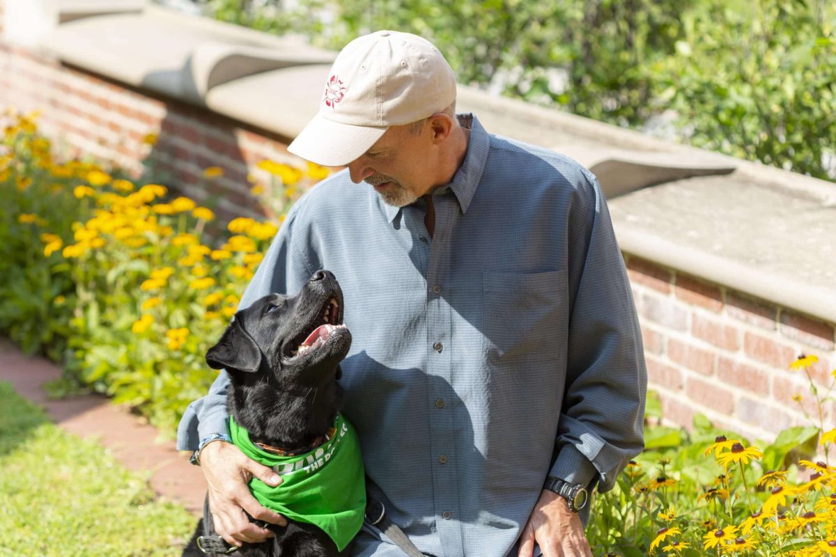 Professor Philip Tedeschi and his dog, Samara