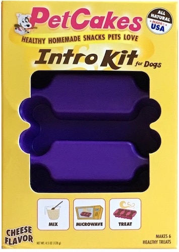 Microwavable dog treat kit.