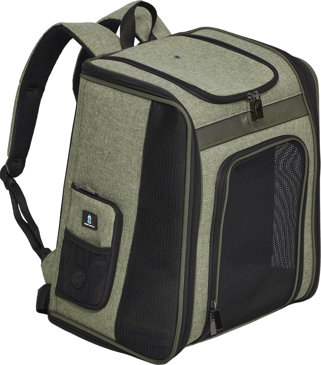 green pet backpack