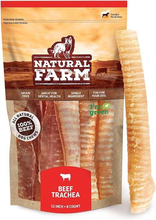 natural farm beef trachea dog chews
