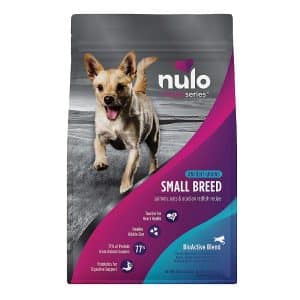 Frequently bought together Nulo MedalSeries Small Breed All Life Stages Dry Dog Food - Salmon Nulo MedalSeries All Life Stage Wet Dog Food Topper - Limited Ingredient, 2.8 Oz. Nulo MedalSeries All Life Stage Wet Dog Food Topper - Limited Ingredient, 2.8 Oz. Total: $24.97 Add to pickup This item: Nulo MedalSeries Small Breed All Life Stages Dry Dog Food - Salmon$20.99 Nulo MedalSeries All Life Stage Wet Dog Food Topper - Limited Ingredient, 2.8 Oz.$1.99 Nulo MedalSeries All Life Stage Wet Dog Food Topper - Limited Ingredient, 2.8 Oz.$1.99 Nulo MedalSeries Small Breed All Life Stages Dry Dog Food