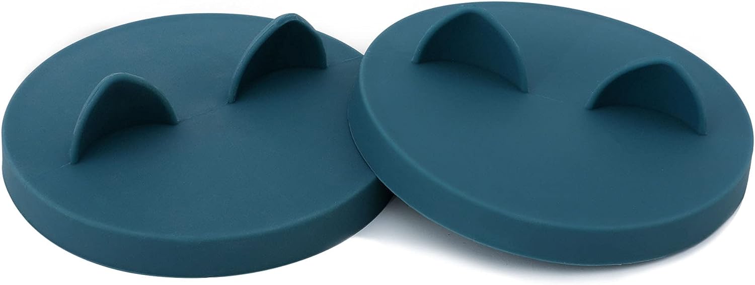 set of two can lids with pointed ears