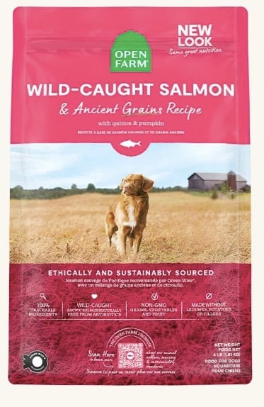 open farm salmon and ancient grains dry food
