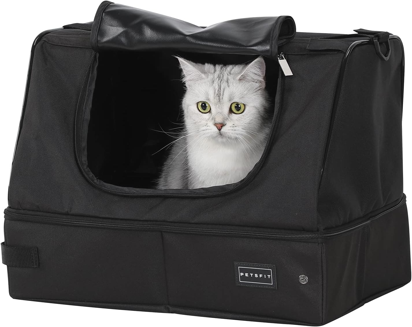 black portable litter box