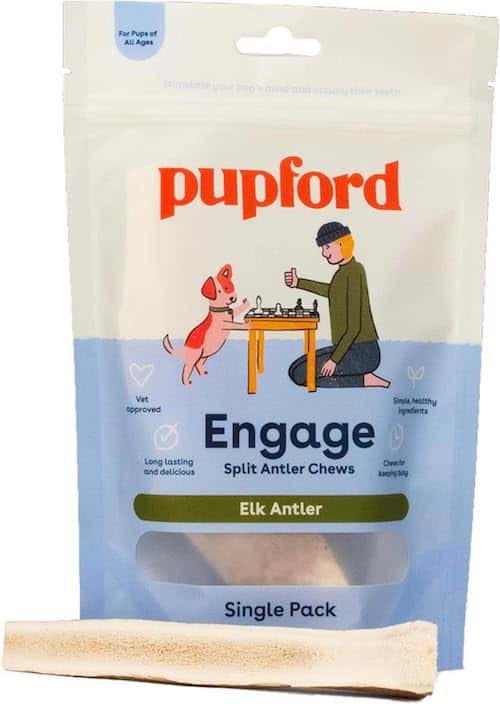 pupford engage split elk antler chew
