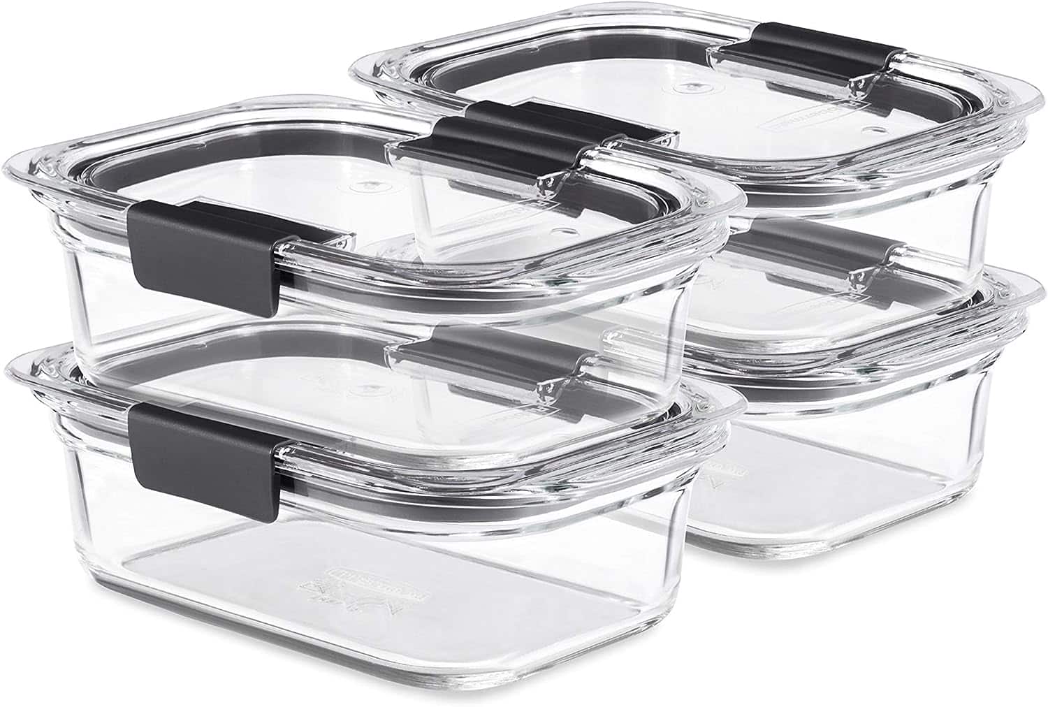 set of four glass storage containers