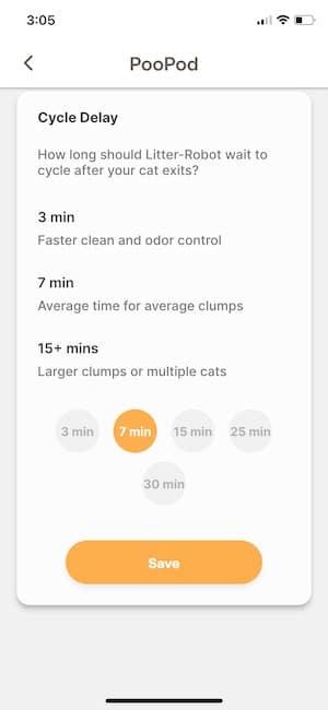 A screen capture of the Litter Robot 4's app
