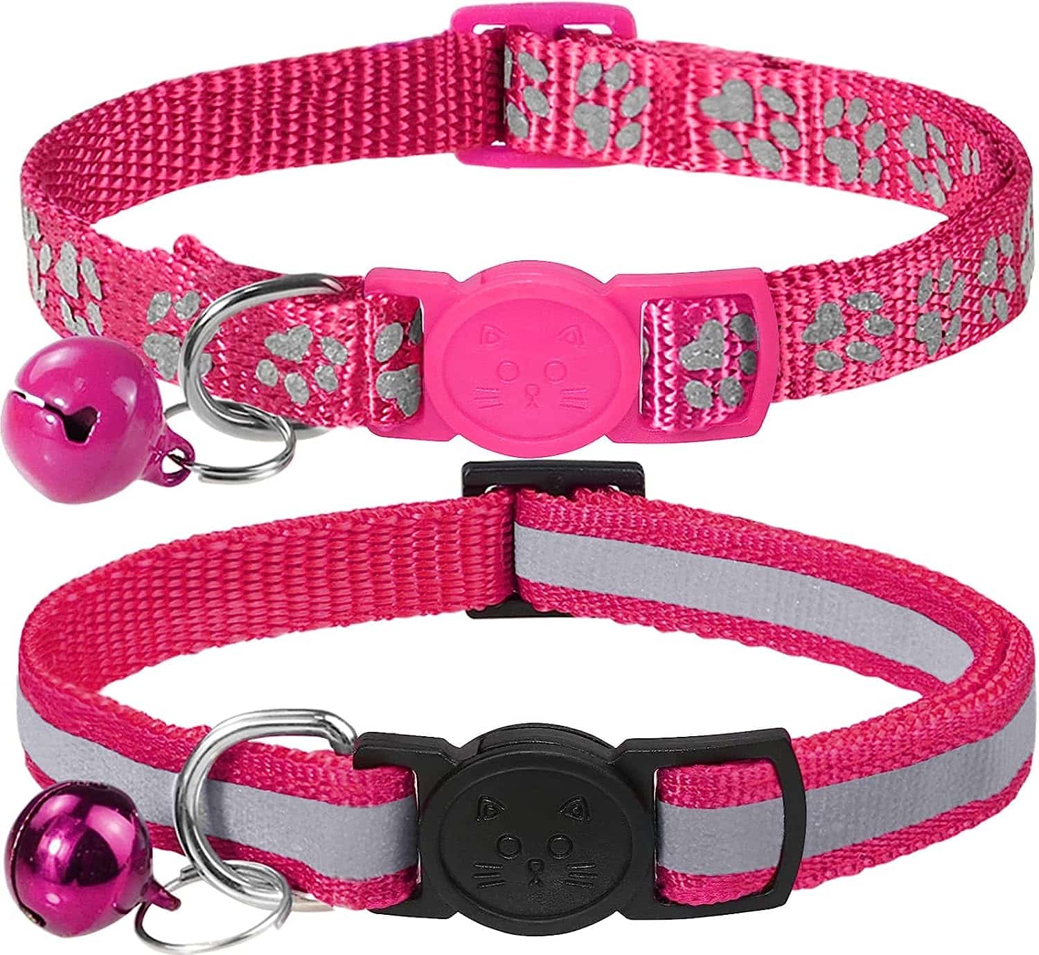 set of two pink kitten collars