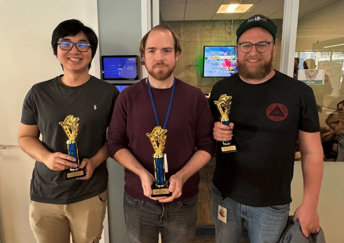 The winning team for our Mario Kart competition.