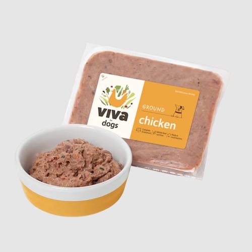 viva frozed raw dog food patties