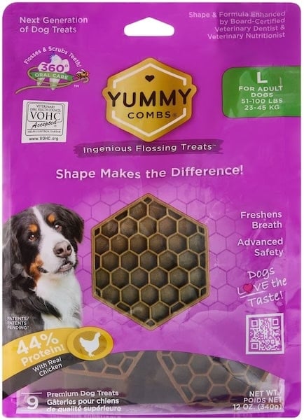 Bag of Yummy Combs dog dental chews